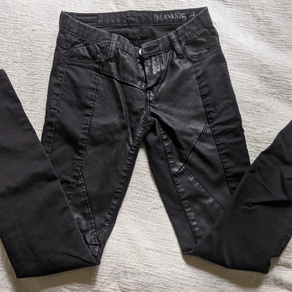 Blank Black Pleather NYC Jeans